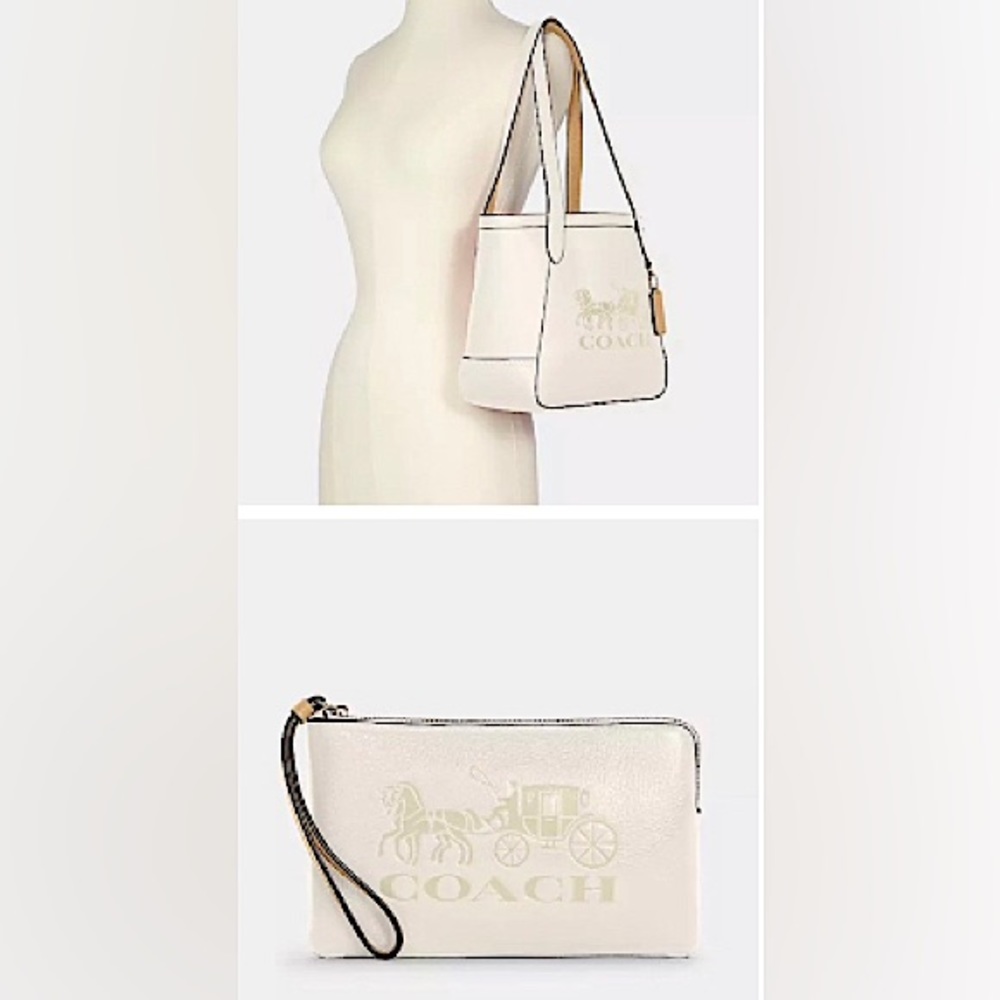 🥰🥰🥰Coach Tote 27 With Horse And Carriage & Matching Wristlet